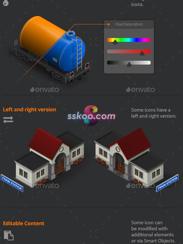 2.5D等距建筑公路人物树木动物定位场景3D立体插画PSD设计PS素材插图10