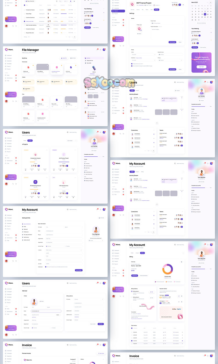 小清新简约时尚高端高品质多用途后台仪表盘XD素材PSD分层UI模板插图3