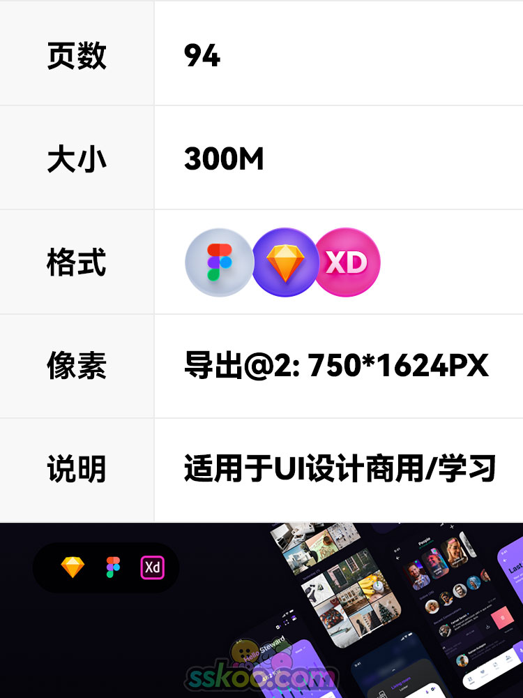 扁平化卡片式智能家居社交APP组件UI设计规范sketch素材模板XD插图1