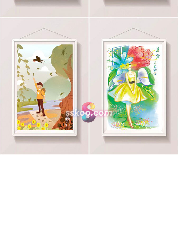 二十四节气春分海报农历传统节日场景插图插画PSD分层设计素材插图10