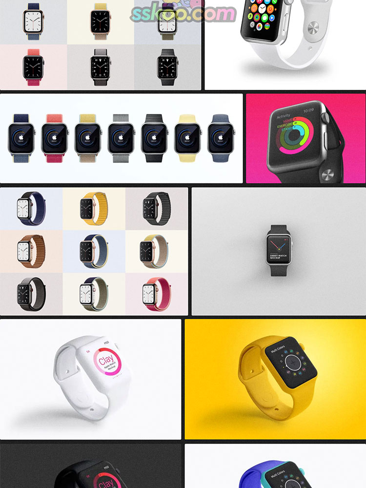 苹果apple watch智能手表UI界面作品展示贴图样机PSD设计模型素材插图10