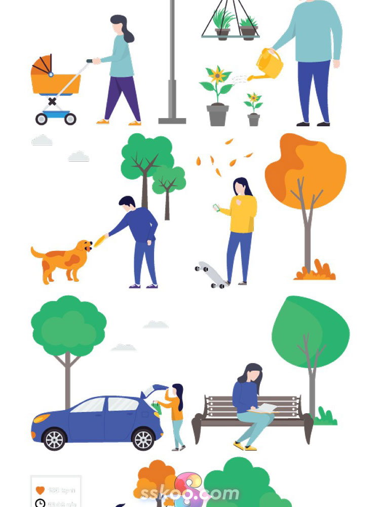 城市健康生活都市职场人物形象插画绘画插图AI矢量SVG设计素材插图6