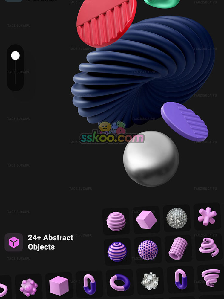 3D立体三维装饰抽象几何元素电商配图插画插图设计sketch素材PSD插图5