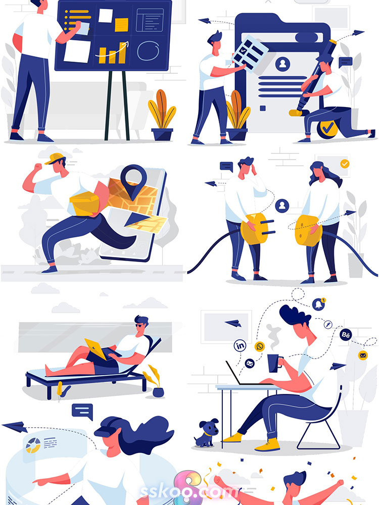 办公工作场景商人经理形象插画绘画插图AI矢量SVG设计Sketch素材插图6