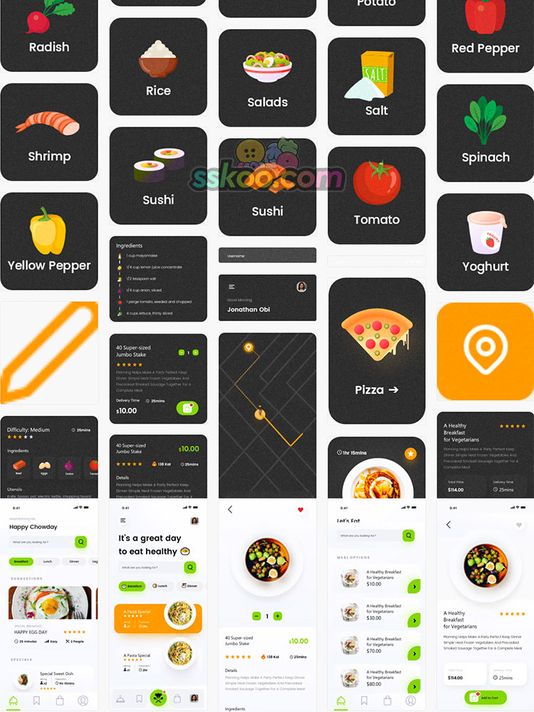 食品生鲜快餐外卖配送APP手机应用界面UI套件sketch设计素材fig插图8