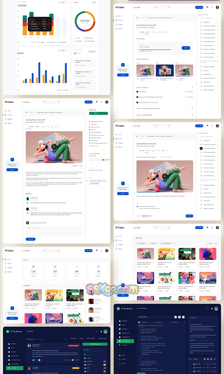 PC电脑网站企业后台管理系统UI可视化大数据信息图表Sketch模板插图7