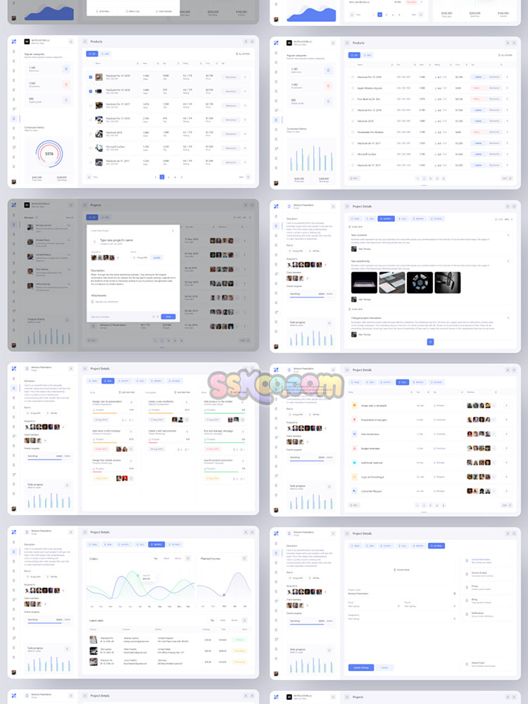 国外大气整套电脑后台管理大数据信息网页UI界面Sketch设计XD模板插图12