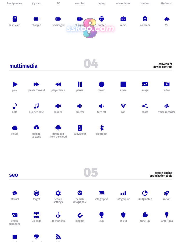 扁平化线形商用电商办公APP界面UI图标ICON AI矢量SVG设计PSD素材插图10