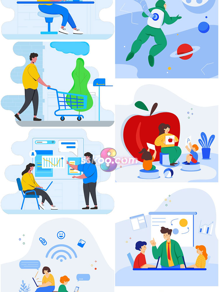 办公工作场景商人经理形象插画绘画插图AI矢量SVG设计Sketch素材插图19