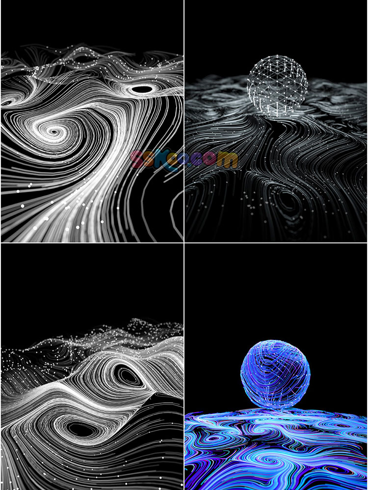 立体彩虹宇宙星空螺旋波纹线条炫酷插画海报电商背影PSD设计素材插图7