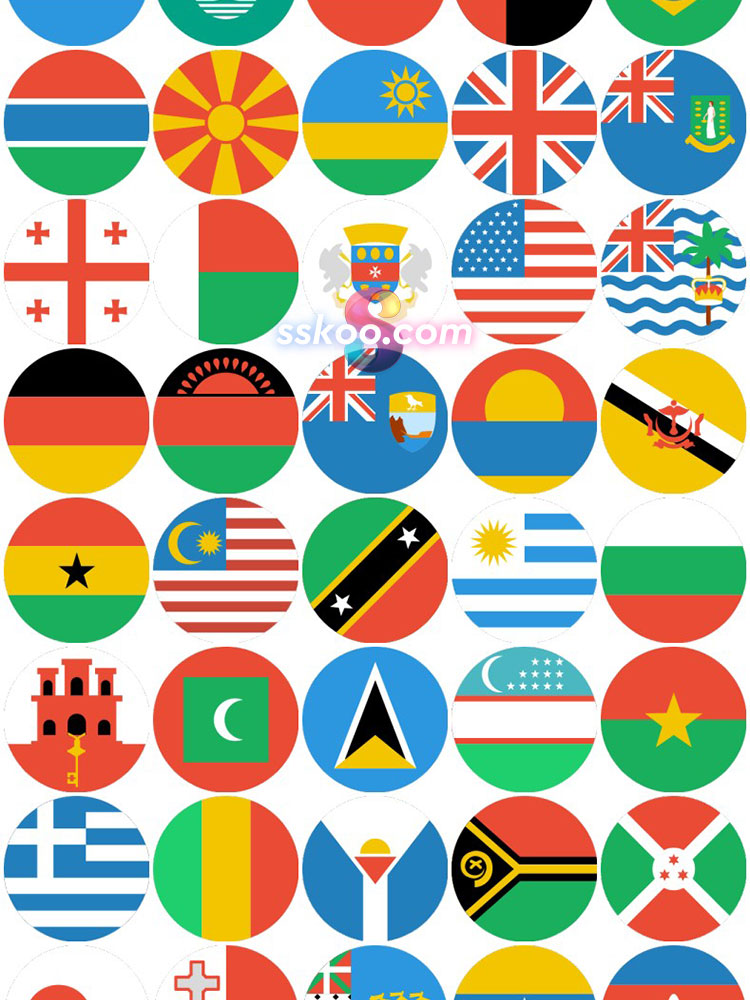 世界各国旗帜国旗APP UI图标ICON插画sketch设计素材插图7