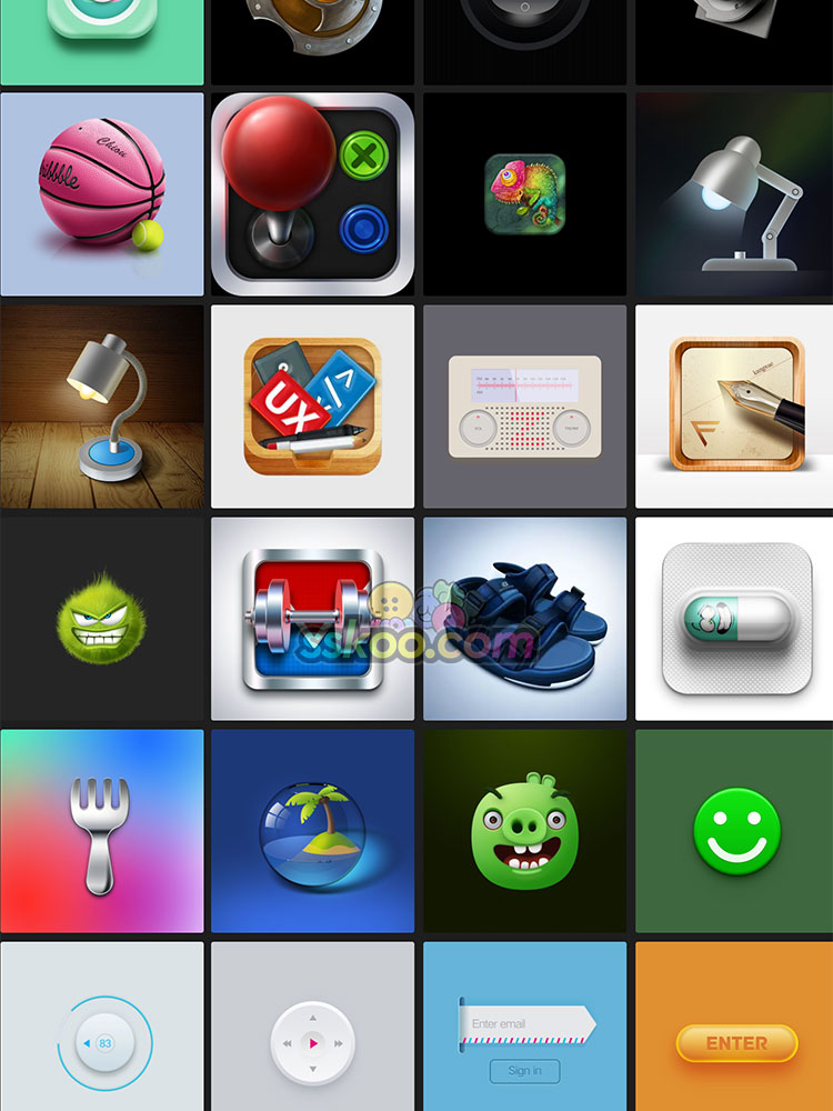质感写实图标ICON拟物化UI界面设计师面试作品集PSD分层设计素材插图6