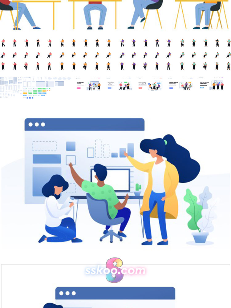 团队建设合作职场人物形象插画绘画插图AI矢量SVG设计Sketch素材插图4