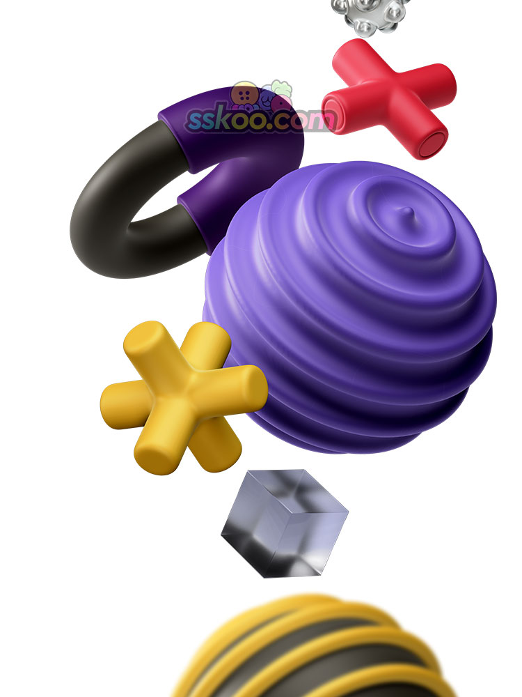 3D立体三维装饰抽象几何元素电商配图插画插图设计sketch素材PSD插图12