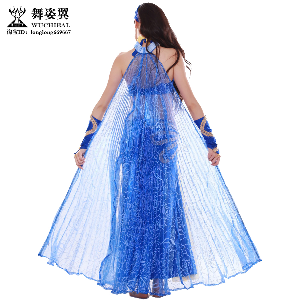 Dance Pose Wing Belly Dance wing Dance Performance Props Rose Print Transparent 360 Degrees Color Wings DJ1002
