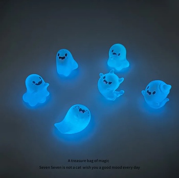 Ins style cute luminous blue little ghost doll diy computer desk car ornament creative kindergarten gift
