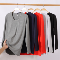 Three Shots of 2 Loaded Mens Autumn Clothes Blouses Spring Autumn Winter Long Sleeves Pure Cotton Tight Fit Undershirt Thin and Warm Inside