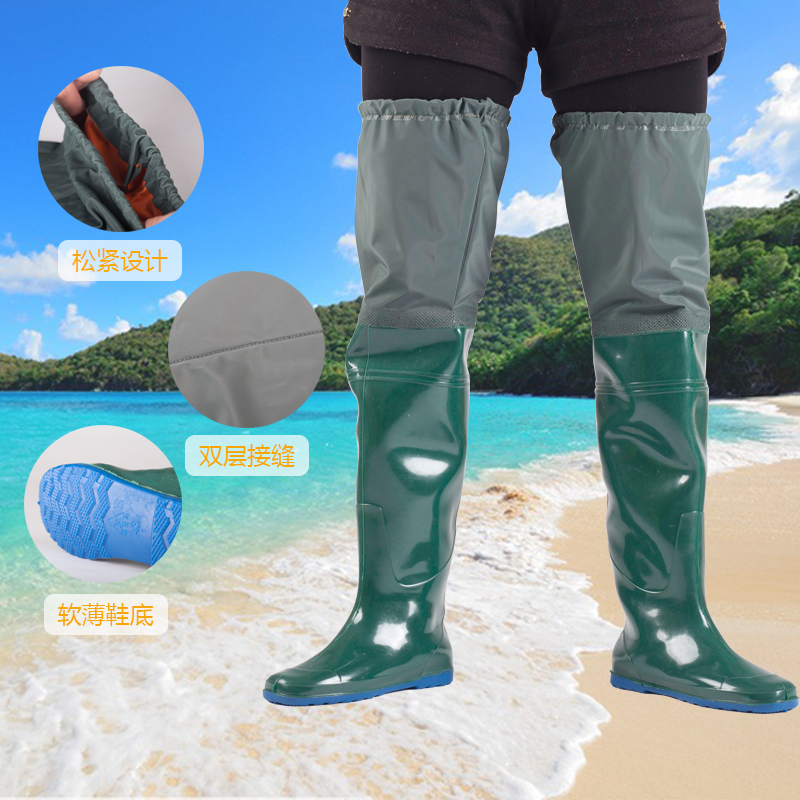 Elastic Mouth Transplanting Shoes High Cylinder Men And Women Pants Rain Boots Lengthened Water Shoes Over Kneecap Farmland Water Shoes Soft Underwater Fields Shoes