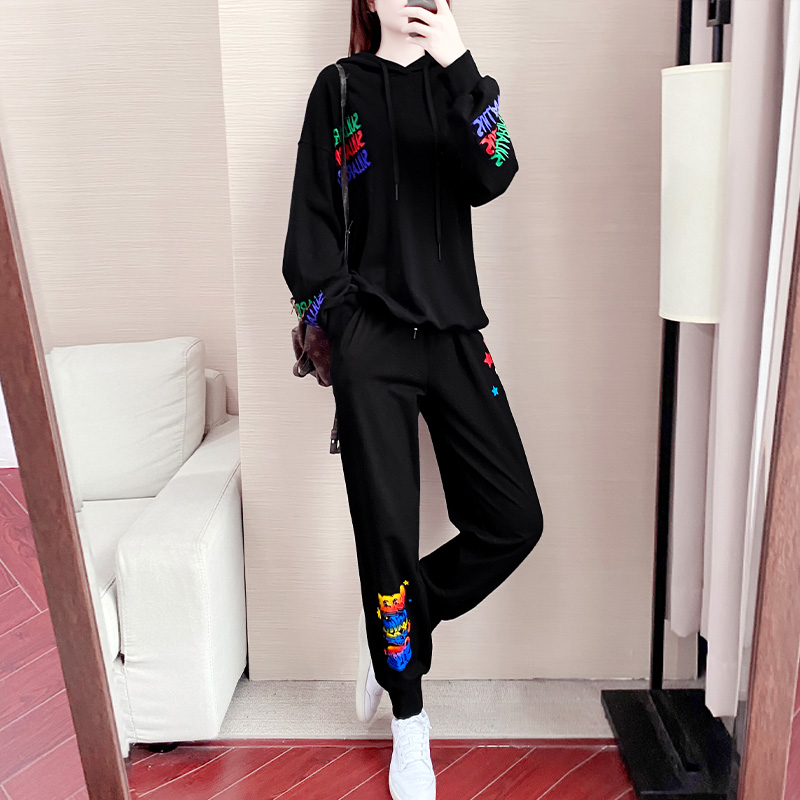 TOUCH MISS sports and leisure suit women's 2022 spring and autumn new Korean version trend thin sweater two-piece set