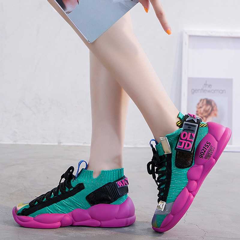 TOUCH MISS SPORTS OLD DADDY SHOES WOMEN 2022 Fall new Korean version Leisure breathable Neo heightening high cylinder shoes