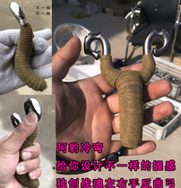 A leopard cold war soul left and right hand slingshot traditional handmade small S sheep fox outdoor custom stainless steel titanium alloy