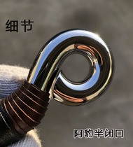 A leopard cold-formed semi-closed slingshot 304 stainless steel hand-made custom titanium alloy traditional outdoor small S anti-curved shrimp