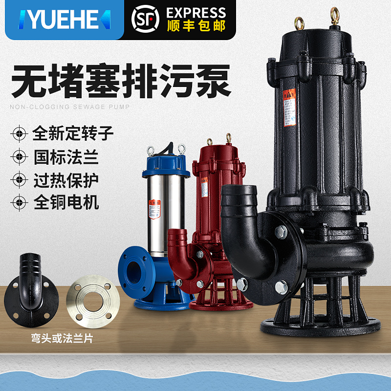 Sewerage Pump WQ Type Sewage Pump 380V Engineering Pump Stir Well Pump Mud Pump 220V Agricultural Irrigation Domestic Submersible Pump