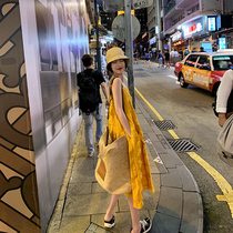 2021 summer dress new womens suspender dress retro niche super fairy design sense light ripe wind forest dress