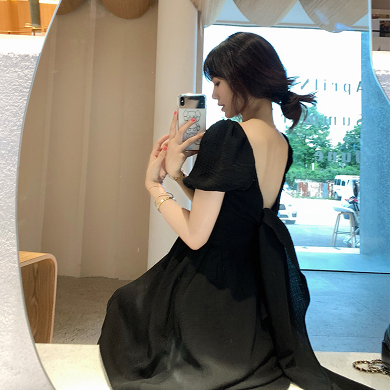 2022 Summer Dress New Women's Summer Little Black Dress Code Style Super Fairy sensual dresses Ankle Fairy gas dress