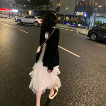 2021 early spring new suit super fairy long dress can be salt can be sweet forest department bellflower first love ins dress female