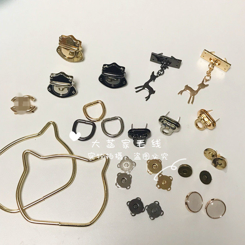 Cloth line diy wool pearly button luggage hardware buckle butterfly buckle small fragrance brooch cat ear handle