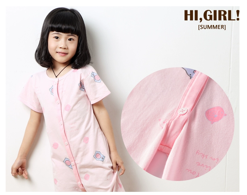 Trẻ em jumpsuit cotton 2-5 tuổi cậu bé ngắn tay bé một mảnh đồ ngủ mỏng phần cậu bé mùa hè trẻ em quần áo quần áo trẻ sơ sinh cao cấp