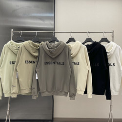 FOG ESSENTIALS high street loose autumn and winter zipper sweatshirt sweatshirt hooded jacket trendy brand couple plus velvet FG men and women