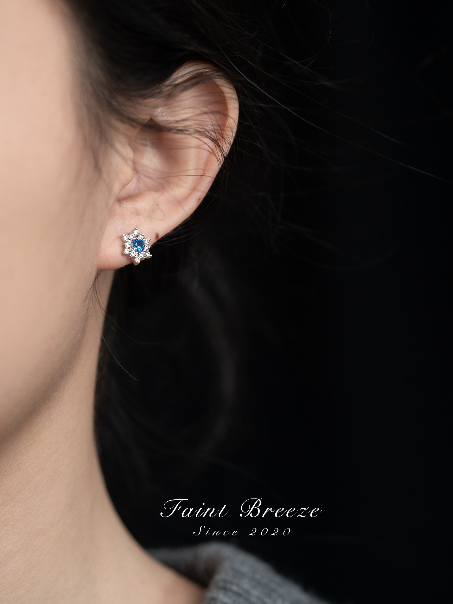 食颜派 圣诞锆石雪花耳针 (一对装)【把冬日星光戴在耳畔,让精致感如落雪般优雅降临】