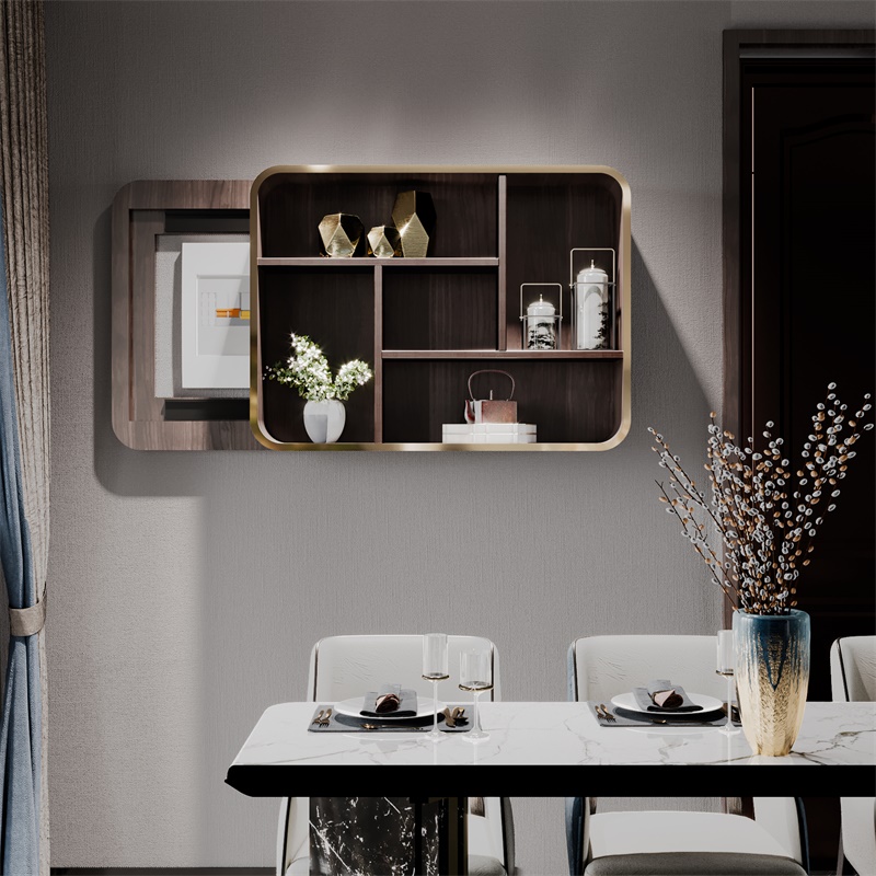 New Chinese style solid wood meter box cover box multi-functional weak current box switch box shelf creative wall hanging decorative painting