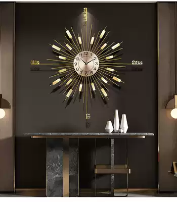 Nordic wall clock light luxury wall decoration living room home fashion creative Net red clock simple modern clock mute