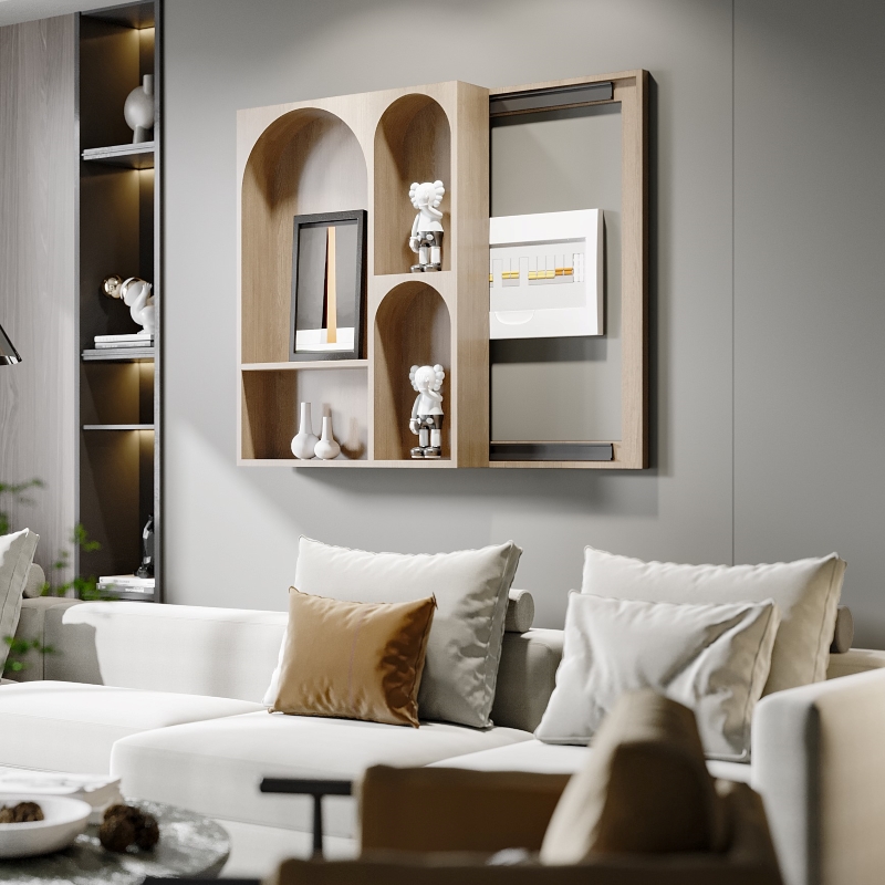 Modern minimal weak electric box creative light luxury wall hanging watch box cover box solid wood decoration frame