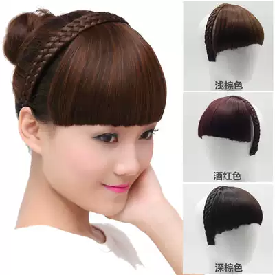 Fake Liuhai wig female realistic invisible Qi Liuhai twist pigtail hair band head curtain Liuhai Qi Liuhai wig film
