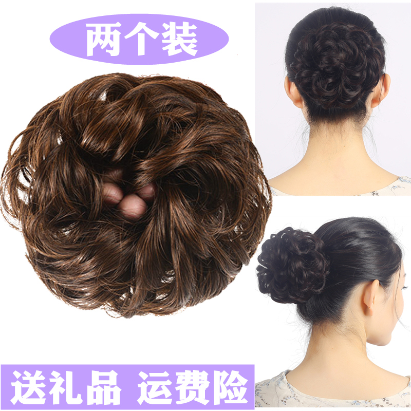 Wig female hair ring head flower ball plate Hair bud head natural modeling plate Hair bag leather band Hair ring fluffy head flower