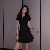 Even clothes dress 2022 new summer and Korean version with careful machine cashew waist display slim dresses fairy supersenssen goddess of Hepburn