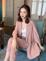 2022 Spring-autumn new Korean version of the Korean version of the red ocean gas minus the very fairys small casual suits two suit womens pants