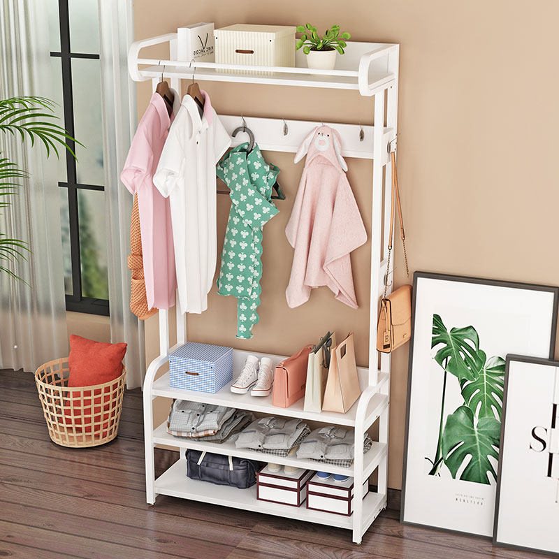 Cloth rack enters the door living room solid wood hanger frame floor shoe frame in one bedroom minimalist net household with the hall rack