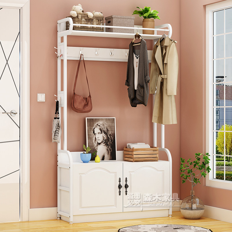 Cloth rack Solid wood living room hanger landing floor bedroom masonry household minimalist modern foyer creative shoe cabinet rack