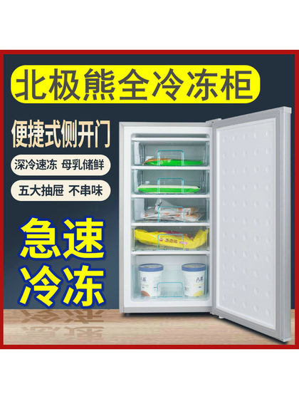 全冷冻小冰箱小型迷你侧开门冷柜立式冰柜抽屉柜囤货家用茶叶母乳