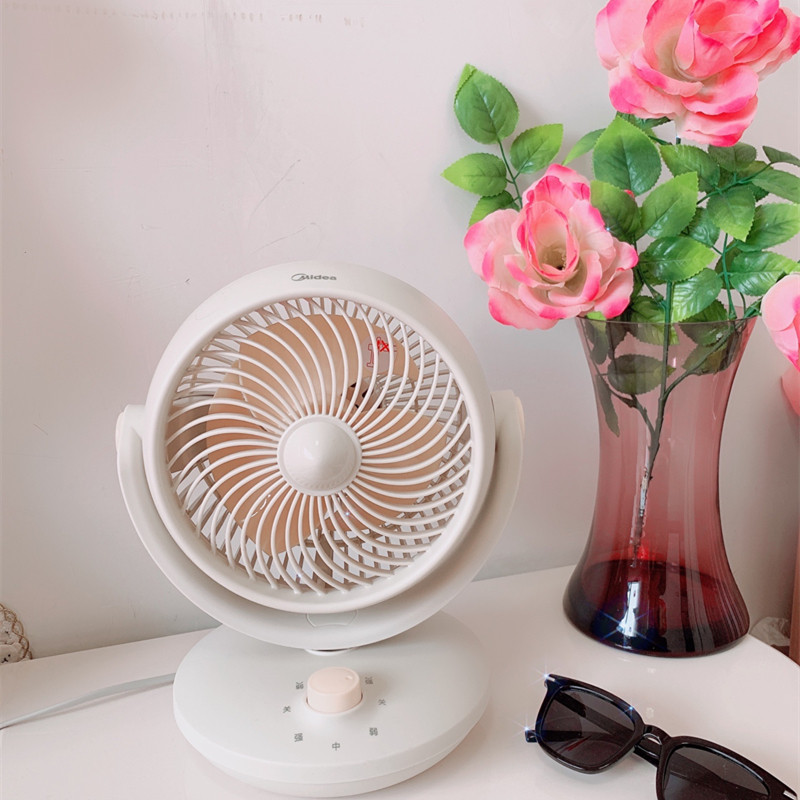 PERFECT AIR CIRCULATION FAN TABLE ELECTRIC FAN HOME DESKTOP BEDROOM SMALL TURBINE CONVECTION LIGHT SOUND DORM ROOM FAN