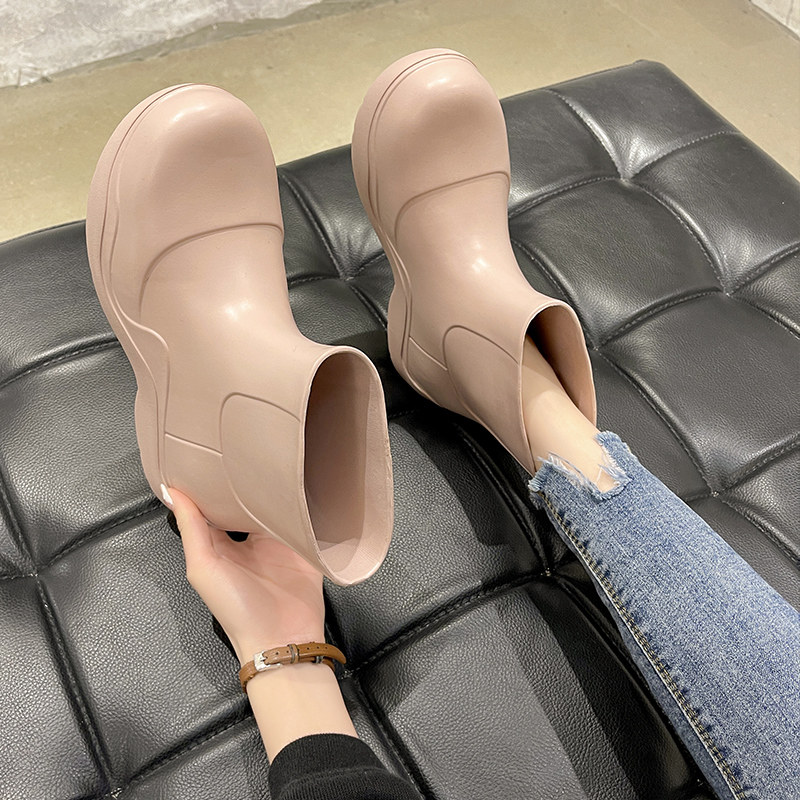 Ahikos mona Awater hominin rain boots Bull Oil Fruits Green Water Shoes Short Cylinder Boots Heightening Thick Undernet Red Rain Shoes Women