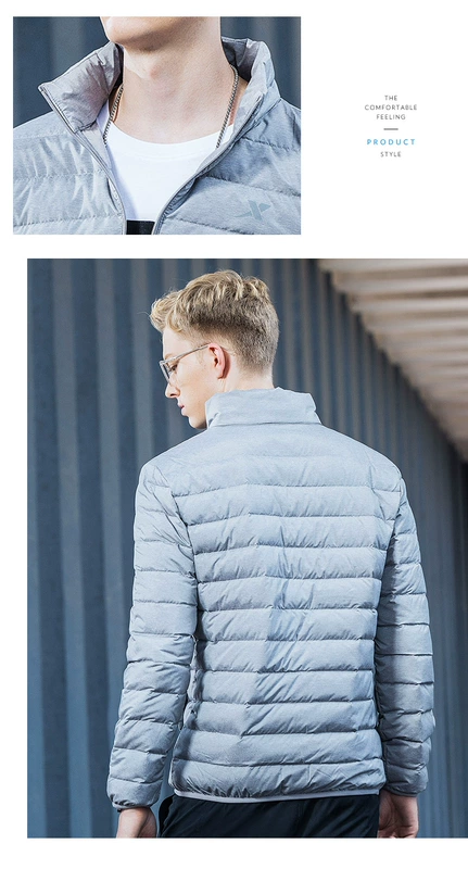 Áo khoác nam Xtep xuống mùa 2018 Mới thoải mái mỏng cổ áo ấm thể thao Casual Slim thời trang - Thể thao xuống áo khoác