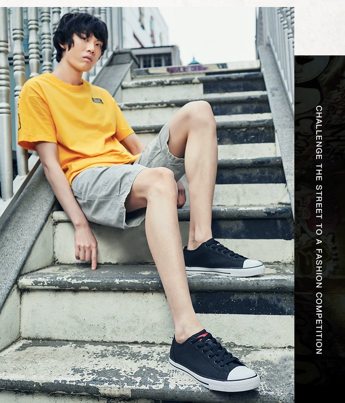 Giày vải nam Xtep phiên bản Hàn Quốc mùa hè 2019 hoang dã mới retro hợp thời trang giày nam giản dị - Plimsolls