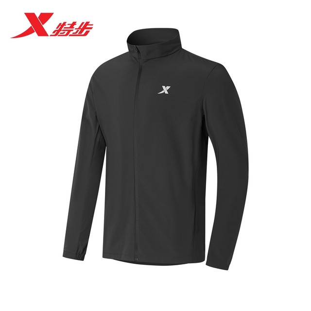 Xtep Windbreaker ດຽວຜູ້ຊາຍ 2024 Summer ແລ່ນໃຫມ່ Woven Breathable Lightweight Stand Collar Jacket 977229140310