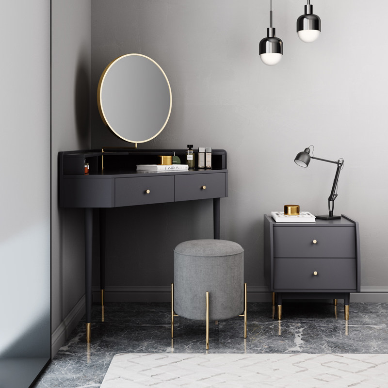 Will-style Light Extravagant Corner Makeup Table Modern Bedroom Small Family of simple web Red-ins containing cabinet integrated make-up table